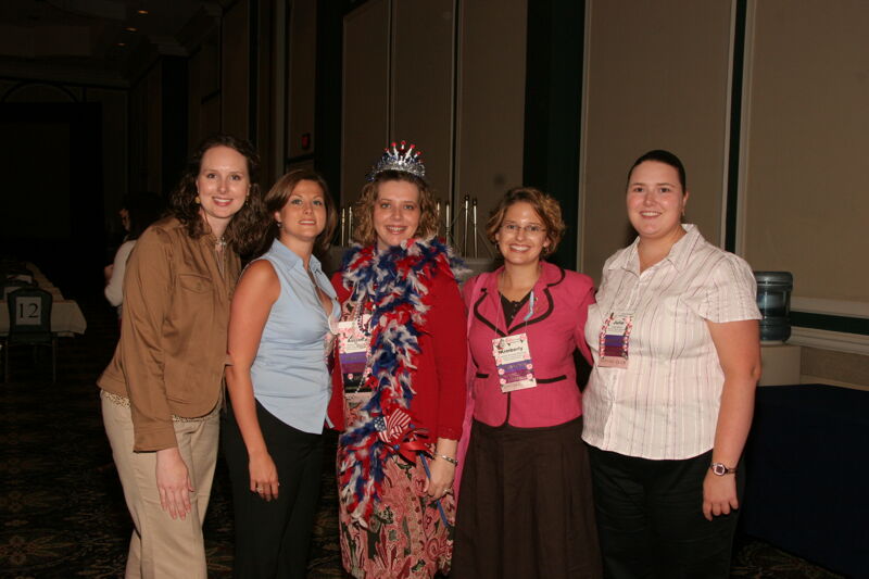 Forscher, Kovreg-Sherman, Meyer, and Two Unidentified Phi Mus at Convention Photograph 1, July 2006 (Image)