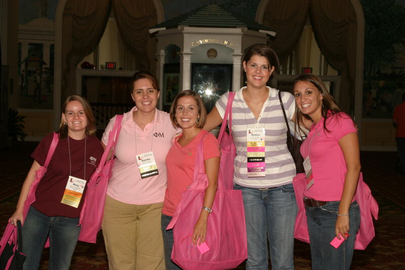 Cunningham, Powell, Clark, and Two Unidentified Phi Mus at Convention Registration Photograph, July 2006 (Image)