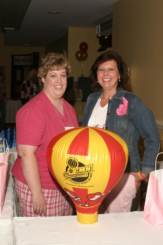 Mary Ganim and Unidentified by CMN Balloon at Convention Photograph, July 2006 (Image)