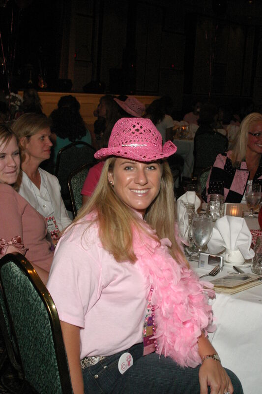 Unidentified Phi Mu in Pink Hat at Convention Photograph, July 2006 (Image)