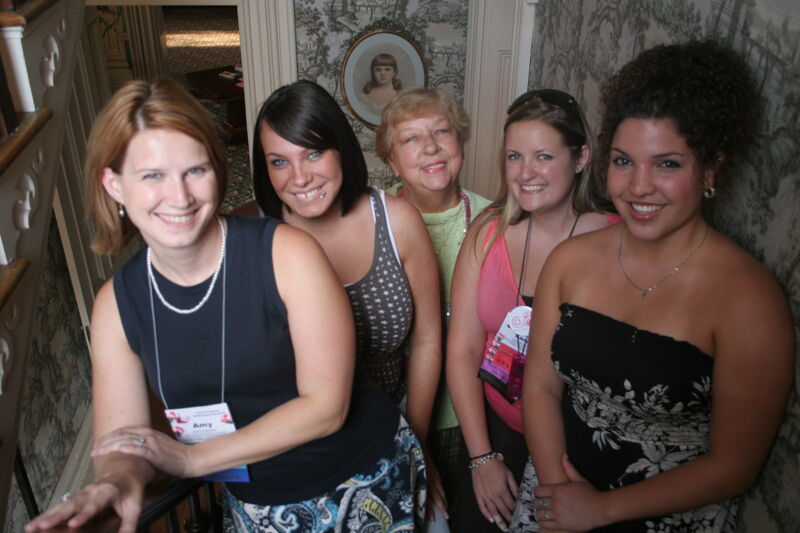 Marilyn Mann and Four Phi Mus on Convention Mansion Tour Photograph 1, July 2006 (Image)