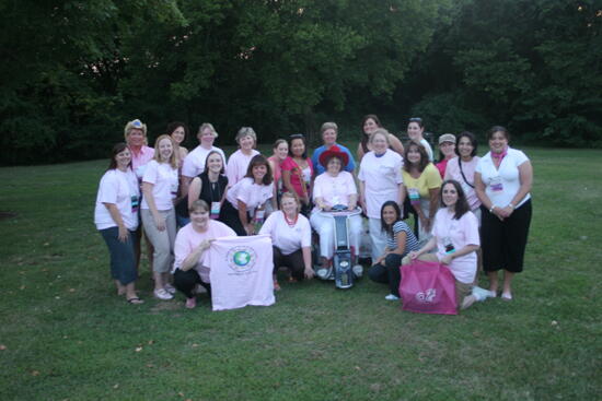 Phi Mus in Sisterhood T-Shirts at Convention Outdoor Luncheon Photograph 2, July 2006 (image)