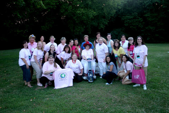 Phi Mus in Sisterhood T-Shirts at Convention Outdoor Luncheon Photograph 1, July 2006 (image)