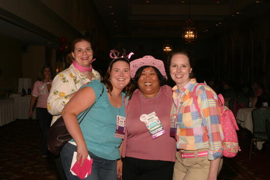 Meyer, Eaves, and Two Unidentified Phi Mus at Convention Photograph, July 2006 (image)