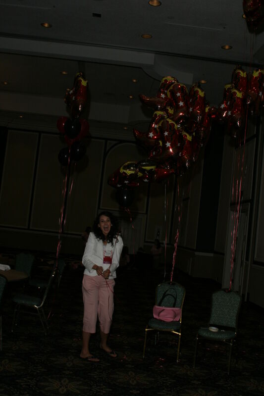 Christy Satterfield With Balloons at Convention Photograph 1, July 2006 (Image)