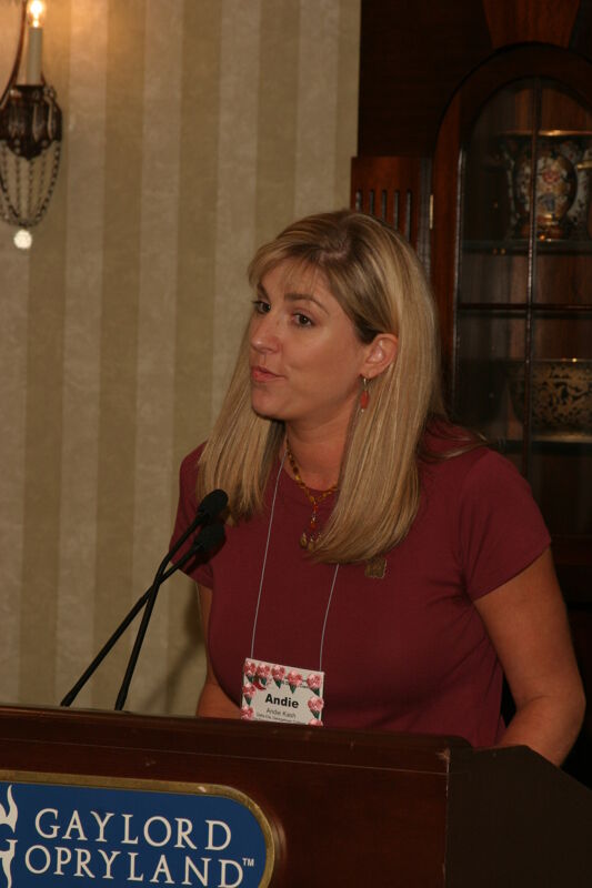 Andie Kash Speaking at Convention Officer Luncheon Photograph 3, July 2006 (Image)