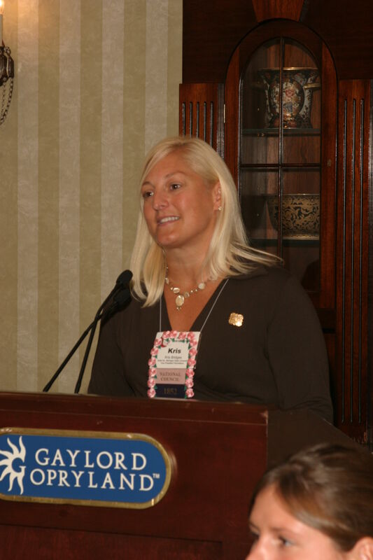 Kris Bridges Speaking at Convention Officer Luncheon Photograph 2, July 2006 (Image)