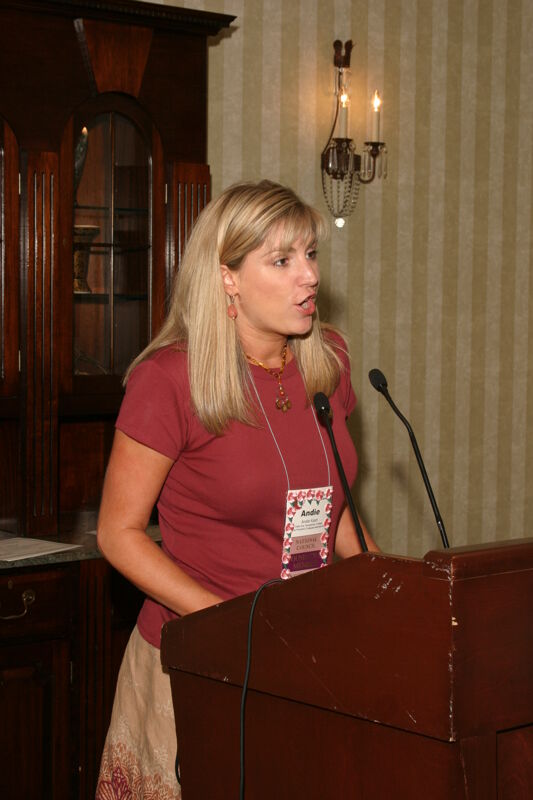 Andie Kash Speaking at Convention Officer Luncheon Photograph 1, July 2006 (Image)