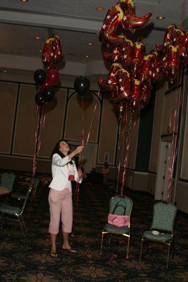 Christy Satterfield With Balloons at Convention Photograph 2, July 2006 (image)