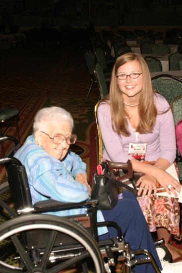 Leona Hughes and Katie Hicks at Convention Officers Luncheon Photograph, July 2006 (image)