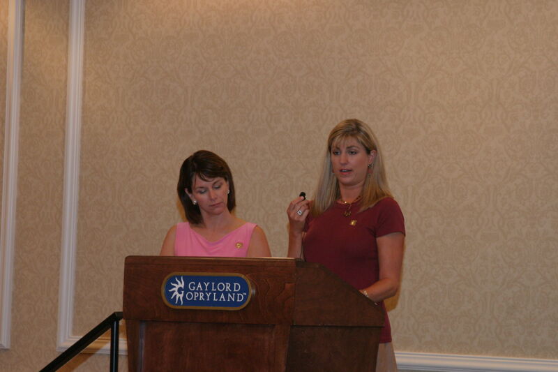 Beth Monnin and Andie Kash Speaking at Convention Officer Meeting Photograph 2, July 2006 (Image)