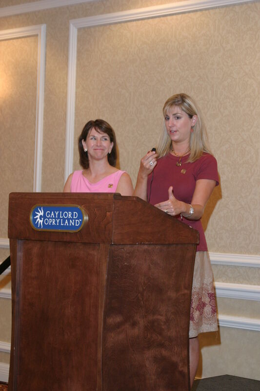 July 2006 Beth Monnin and Andie Kash Speaking at Convention Officer Meeting Photograph 3 Image