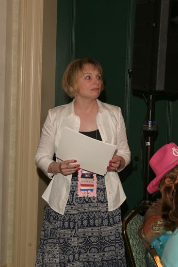 Robin Fanning With Certificates at Convention Officer Luncheon Photograph, July 2006 (image)