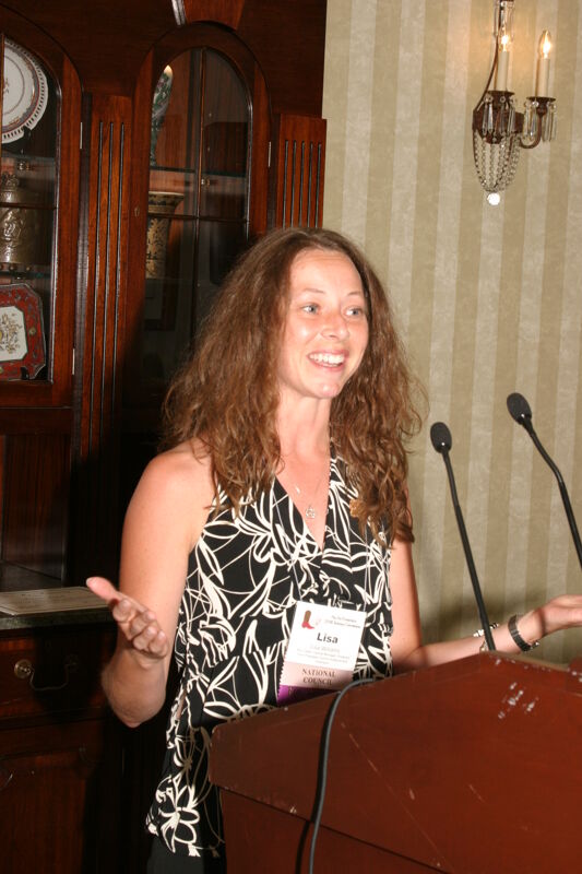 Lisa Williams Speaking at Convention Officer Luncheon Photograph 1, July 2006 (Image)