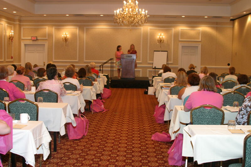July 2006 Beth Monnin and Andie Kash Speaking at Convention Officer Meeting Photograph 1 Image