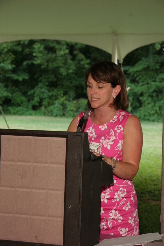 Beth Monnin Speaking at Convention Outdoor Luncheon Photograph 1, July 2006 (Image)