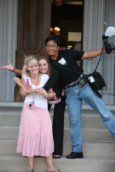 Victor and Two Unidentified Phi Mus During Convention Mansion Tour Photograph, July 2006 (image)