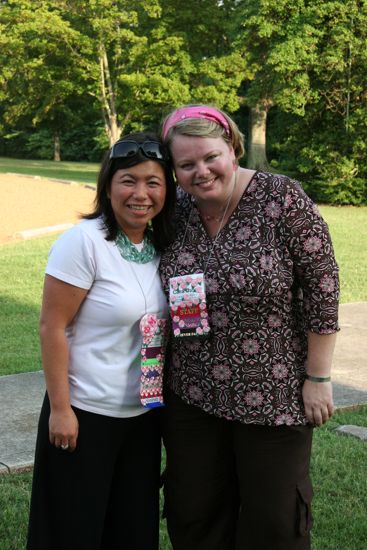 Jen Wu and Cara Dawn Byford During Convention Mansion Tour Photograph, July 2006 (image)