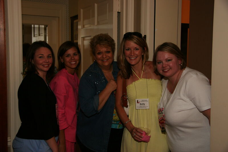 Williams, Thorne, Byford, and Two Unidentified Phi Mus at Convention Officer Reception Photograph, July 2006 (Image)