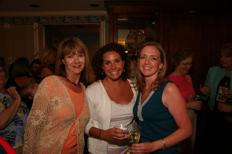 Lana Bulger and Two Unidentified Phi Mus at Convention Officer Reception Photograph, July 2006 (Image)