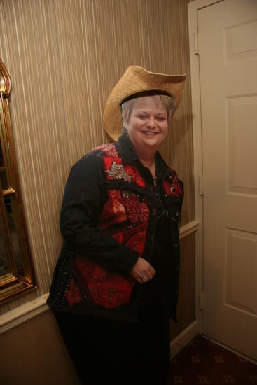 Cardboard Image of Kathy Williams at Convention Officer Reception Photograph, July 2006 (image)