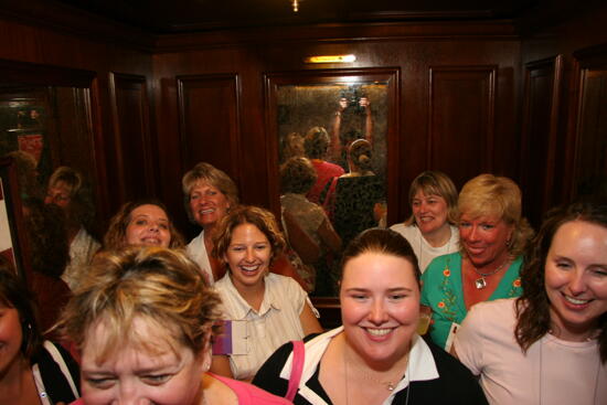 Phi Mus in Elevator During Convention Officer Reception Photograph 2, July 2006 (image)