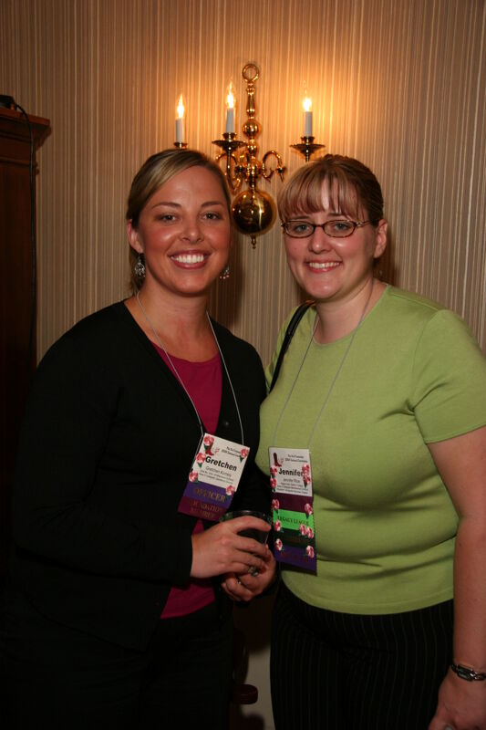 July 2006 Gretchen Komely and Jennifer Rice at Convention Officer Reception Photograph Image