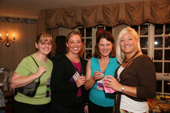 Kris Bridges and Three Unidentified Phi Mus at Convention Officer Reception Photograph, July 2006 (image)