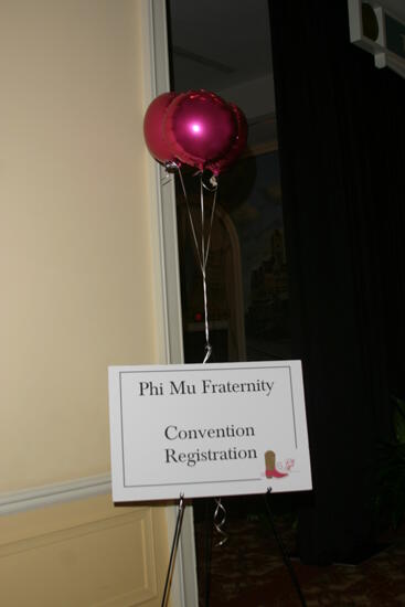 Convention Registration Sign and Balloons Photograph 5, July 2006 (image)