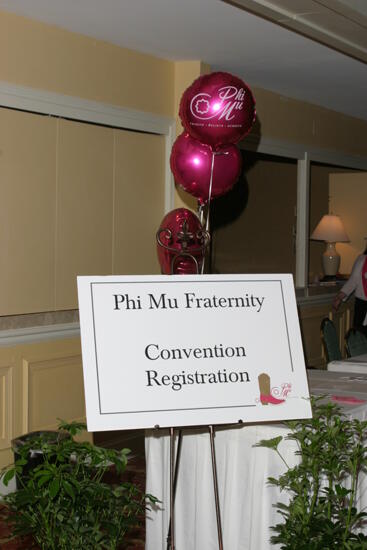 Convention Registration Sign and Balloons Photograph 6, July 2006 (image)