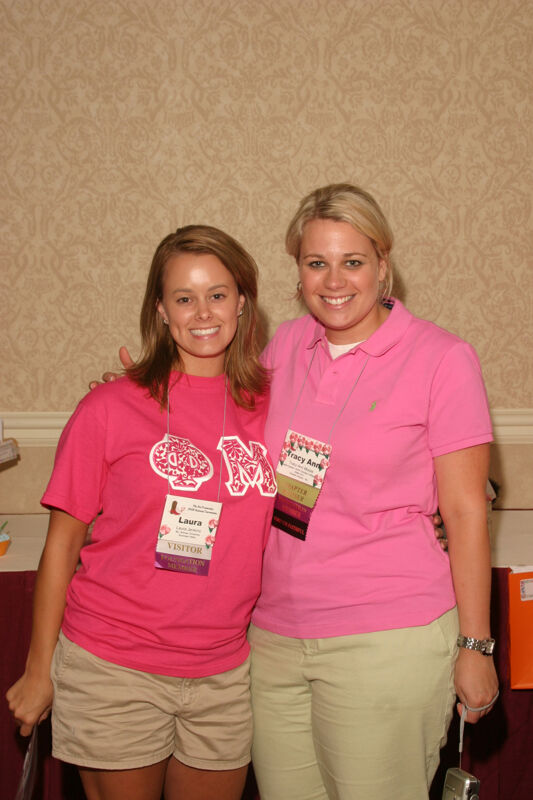 July 2006 Laura Jenkins and Tracy Ann Moore at Convention Registration Photograph Image
