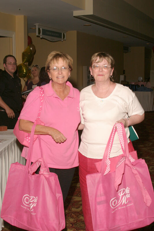 July 2006 Sharon Porter and Becky Morris at Convention Registration Photograph Image