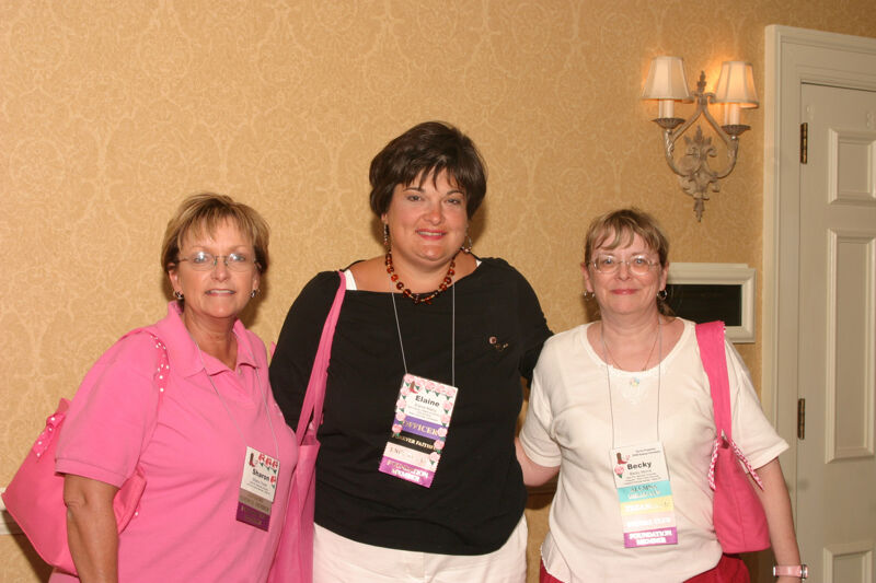 Porter, Maloy, and Morris at Convention Registration Photograph, July 2006 (Image)