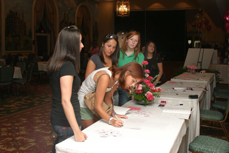 Five Phi Mus at Convention Registration Table Photograph, July 2006 (Image)
