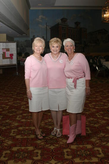 Three Unidentified Phi Mus in Pink at Convention Registration Photograph 2, July 2006 (image)