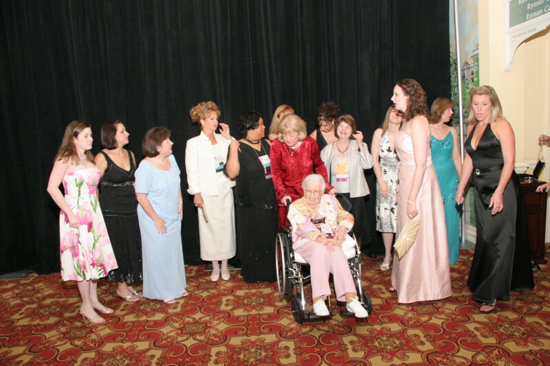 July 15 Phi Mus Lining Up for Convention Carnation Banquet Photograph Image