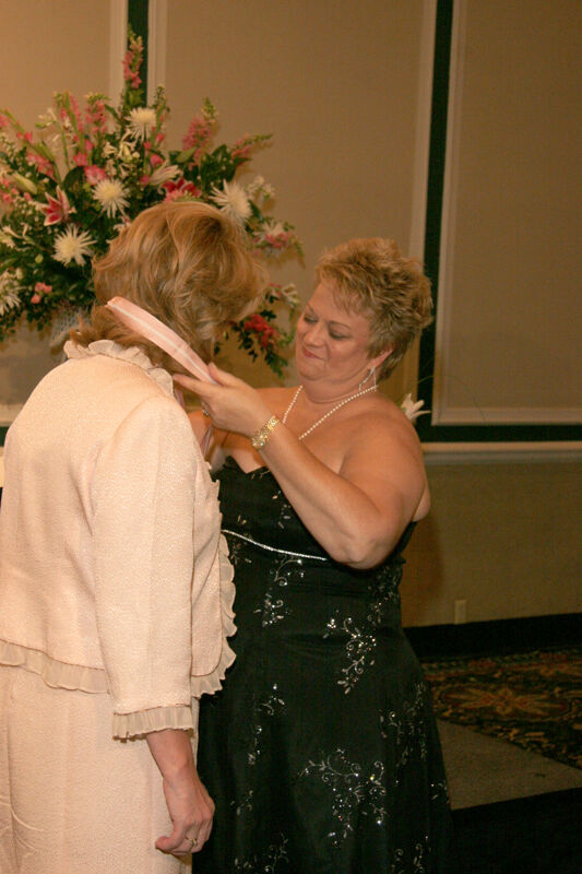 July 15 Kathy Williams Presenting Medal to Peggy King at Convention Carnation Banquet Photograph Image