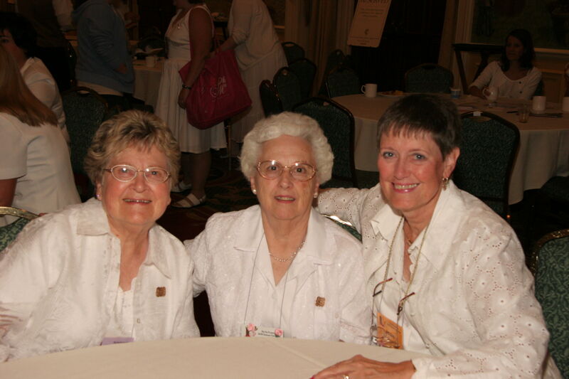 Unidentified, Proctor, and Reynolds at Saturday Convention Breakfast Photograph, July 15, 2006 (Image)