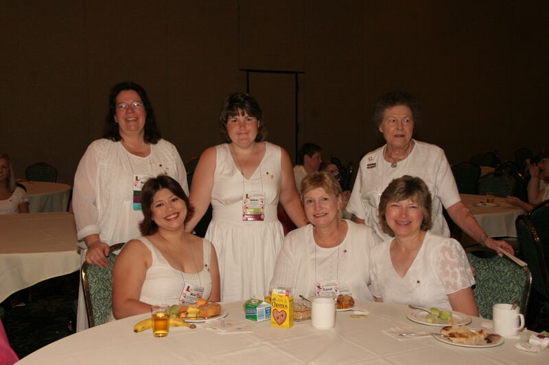 July 15 Group of Six at Saturday Convention Breakfast Photograph Image