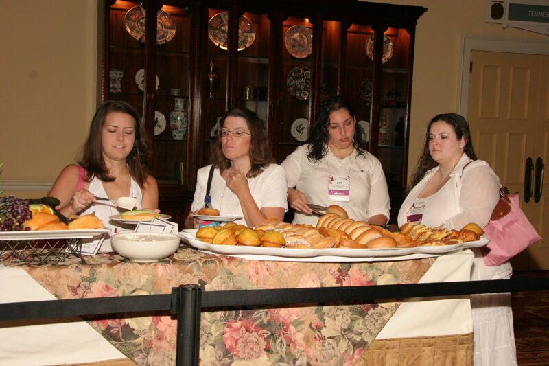 Four Phi Mus at Saturday Convention Breakfast Buffet Photograph, July 15, 2006 (Image)