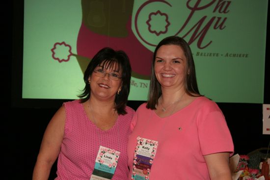 Linda Bush and Kelly Trainer at Convention Sisterhood Luncheon Photograph 2, July 15, 2006 (image)