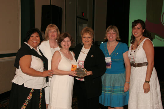 Kathy Williams and Five Phi Mus With Award at Convention Sisterhood Luncheon Photograph, July 15, 2006 (image)