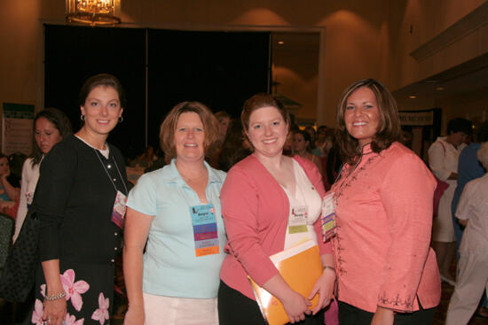 Cober, Kane, and Two Unidentified Phi Mus at Convention Sisterhood Luncheon Photograph, July 15, 2006 (image)