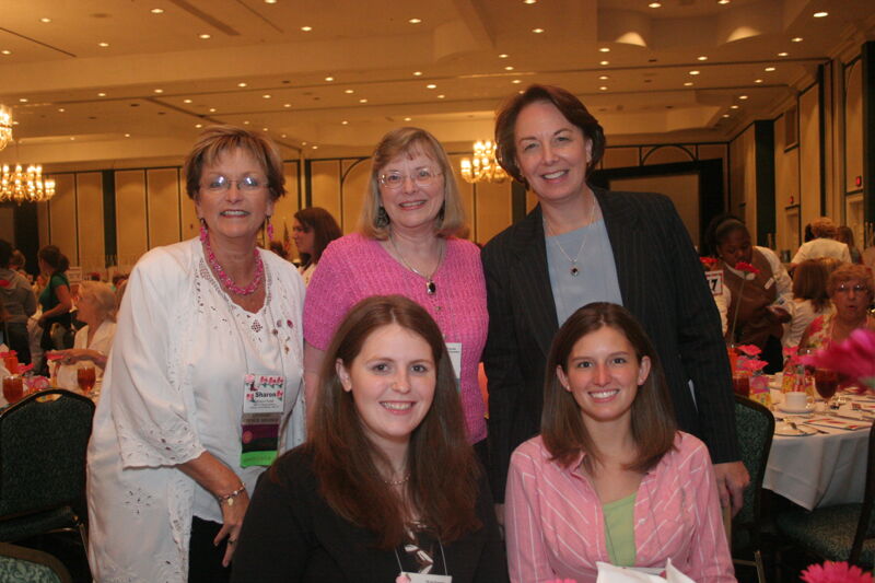 Five Phi Mus at Convention Sisterhood Luncheon Photograph 1, July 15, 2006 (Image)