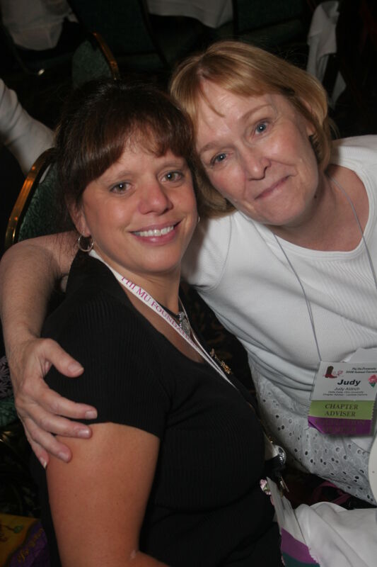July 15 Judy Aldrich and Unidentified at Convention Sisterhood Luncheon Photograph Image