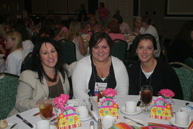 July 15 Lindsay Dickey ant Two Unidentified Phi Mus at Convention Sisterhood Luncheon Photograph 1 Image