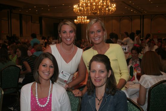 Katie Olk and Three Unidentified Phi Mus at Convention Sisterhood Luncheon Photograph 2, July 15, 2006 (image)