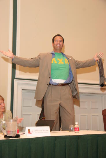 Man in Lambda Chi Alpha Shirt at Thursday Convention Session Photograph 5, July 13, 2006 (image)