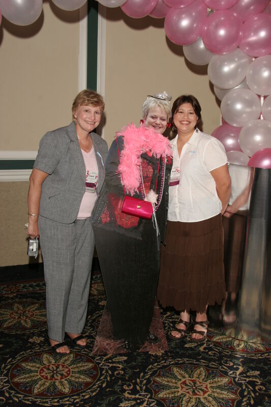 July 2006 Carol and Kim With Cardboard Image of Kathy Williams at Convention Photograph Image