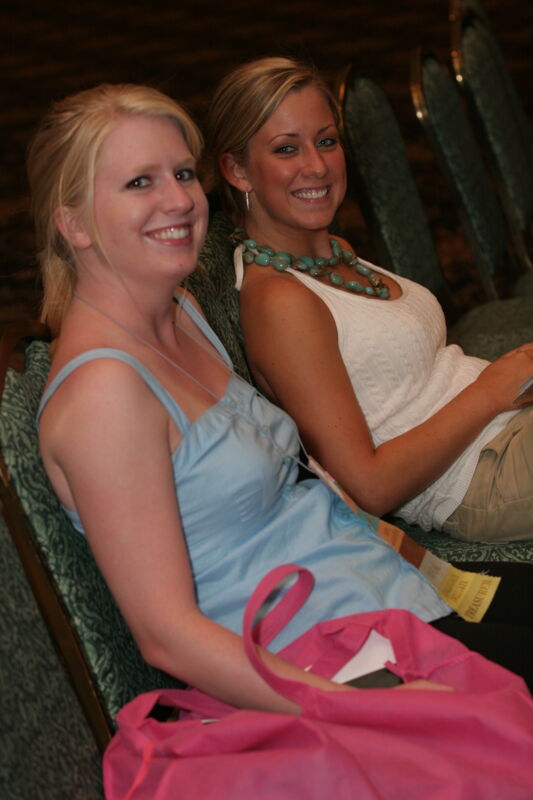 July 2006 Two Unidentified Phi Mus Lounging at Convention Photograph Image